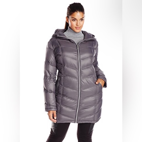 CALVIN KLEIN DOWN FEATHERED HOODED BUBBLE JACKET - Picture 1 of 6